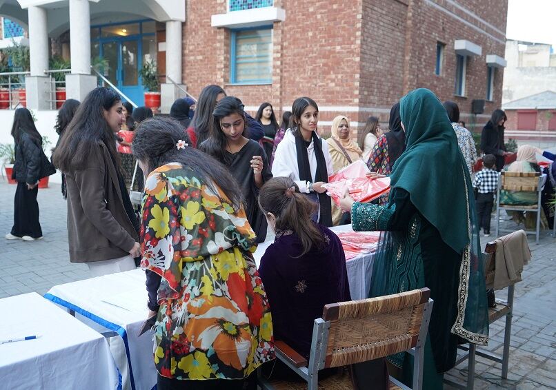 Students at a campus event